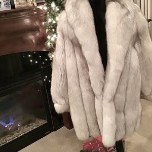 Designer Blue Fox fur,3/4 length..worn twice